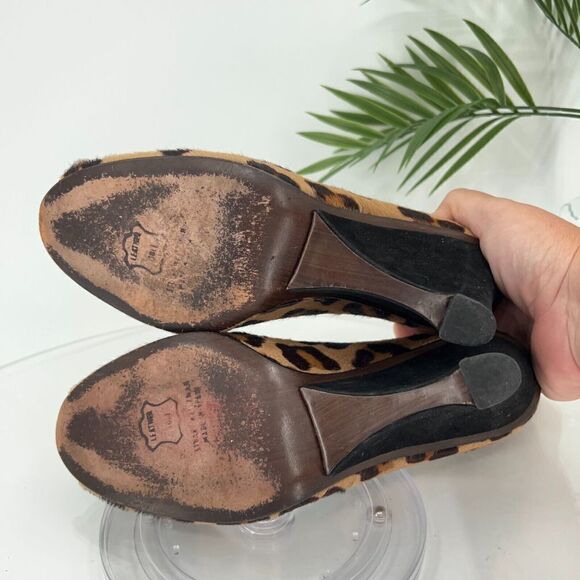 Stuart Weitzman Pumps Women's Size 8.5 M Brown Pony Hair Wedge Slip On Shoes - Picture 12 of 15